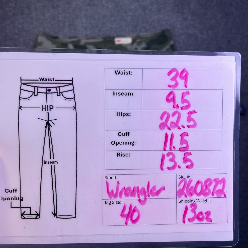 Wrangler Shorts Mens 40 Green Cargo Camo Relaxed Casual Ripstop Stretch 39x8.5 - Picture 3 of 11